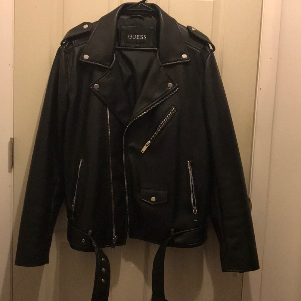 NWOT Guess Belted Faux Leather Jacket size L